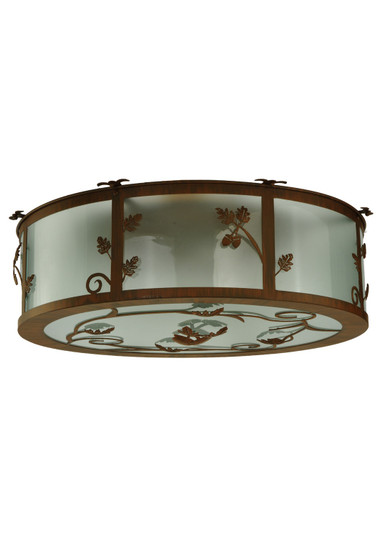 Oak Leaf & Acorn Four Light Flushmount in Red Rust (57|131220)