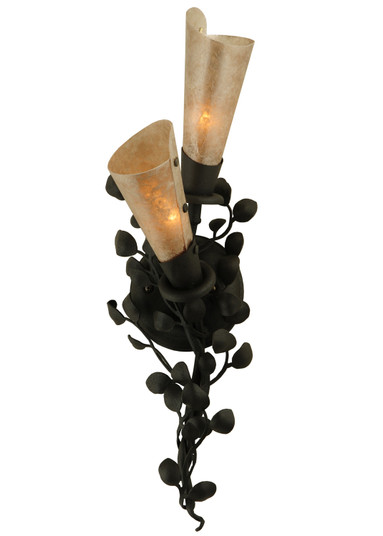 Vinca Vine Two Light Wall Sconce in Black Metal,Wrought Iron (57|123228)