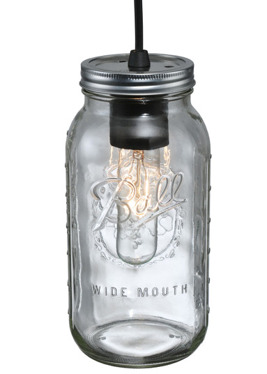 Mason Jar One Light Mini Pendant in Black Metal (57|120901)