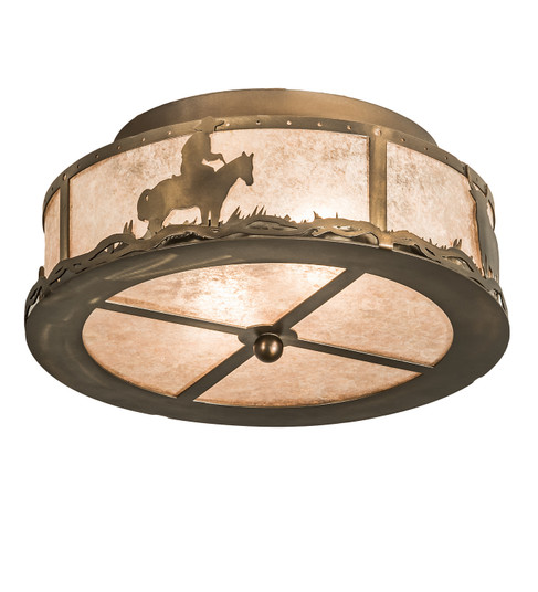 Cowboy & Steer Two Light Flushmount in Antique Copper (57|118919)