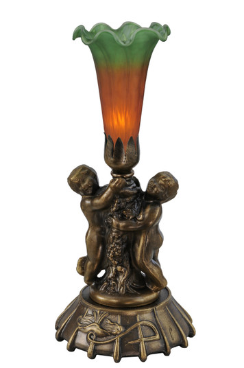 Amber/Green One Light Mini Lamp in Antique Copper (57|11428)