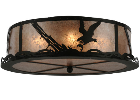 Strike Of The Eagle Four Light Flushmount in Black Metal (57|113623)