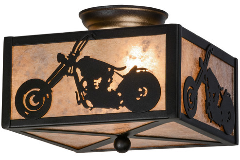 Motorcycle Two Light Flushmount in Black Metal (57|109547)