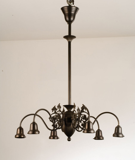 Early Electric Six Light Chandelier in Craftsman Brown (57|101916)