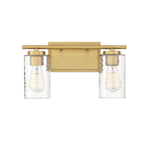 Mbath Two Light Bathroom Vanity Light in Natural Brass (446|M80037NB)