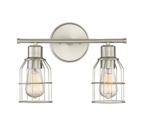 Mbath Two Light Bathroom Vanity Light in Brushed Nickel (446|M80003BN)