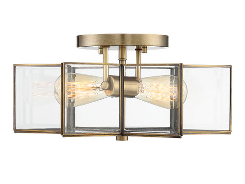 Msemi Two Light Semi-Flush Mount in Natural Brass (446|M60021NB)