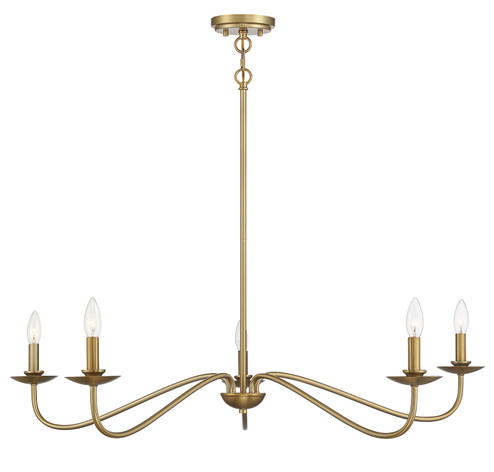 Five Light Chandelier in Natural Brass (446|M10085NB)