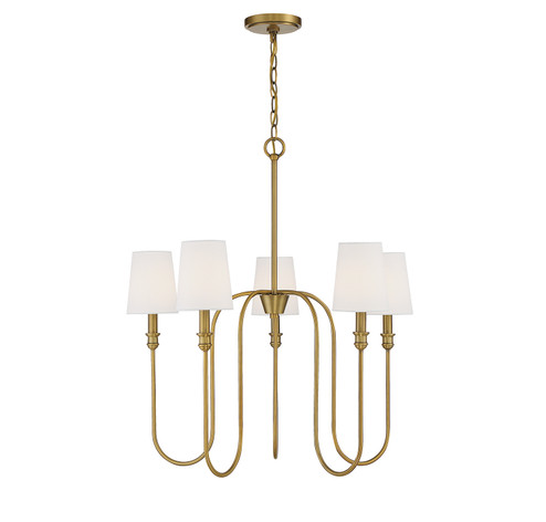 Five Light Chandelier in Natural Brass (446|M10077NB)