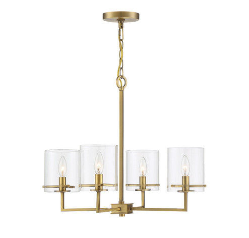 Mchan Four Light Chandelier in Natural Brass (446|M10076NB)