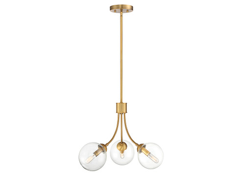 Mchan Three Light Chandelier in Natural Brass (446|M10057NB)