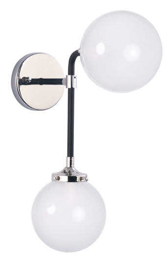 Atom Two Light Wall Sconce in Black / Polished Nickel (16|24722WTBKPN)