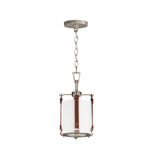 Sausalito One Light Pendant in Weathered Zinc / Brown Suede (16|16132FTWZBSD)