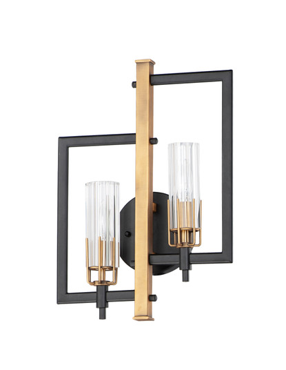 Flambeau Two Light Wall Sconce in Black / Antique Brass (16|16112CLBKAB)