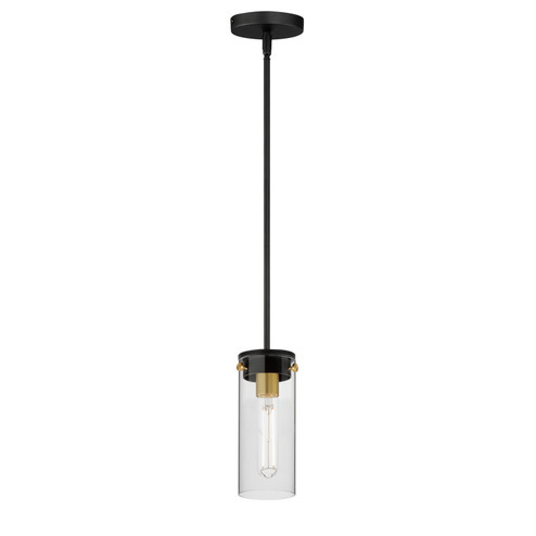 Pinn One Light Mini Pendant in Black / Satin Brass (16|12406CLBKSBR)