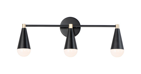 Lovell LED Bath Vanity in Black / Satin Brass (16|11263BKSBR/BUL)