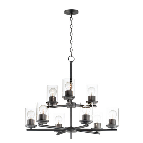 Corona Nine Light Chandelier in Black (16|10206CLBK)