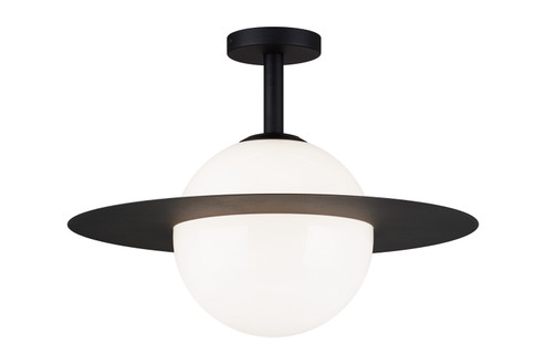 Saturn One Light Flush Mount in Black / Opal Glass (423|X60411BKOP)