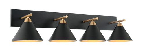 Bliss Four Light Wall Sconce in Aged Gold Brass / Matte Black (423|S10604MB)