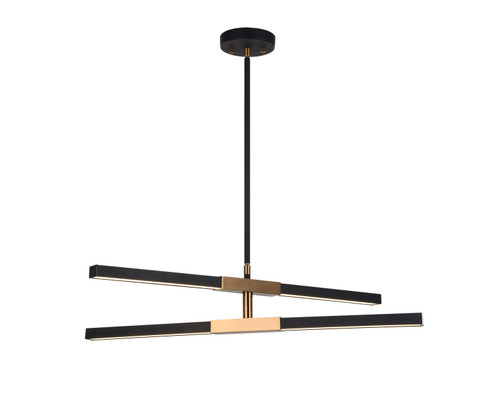 Lineare LED Pendant in Matte Black & Aged Gold Brass (423|C64738MBAG)