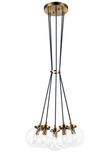 The Bougie Five Light Pendant in Aged Gold Brass (423|C63005AGCL)
