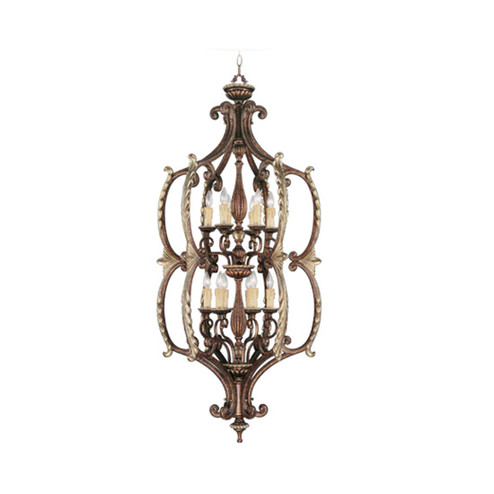 Seville 12 Light Foyer Chandelier in Palacial Bronze w/ Gildeds (107|8866-64)