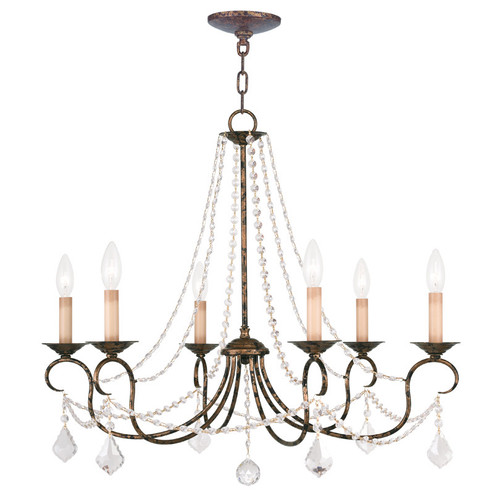 Pennington Six Light Chandelier in Hand Applied Venetian Golden Bronze (107|6516-71)