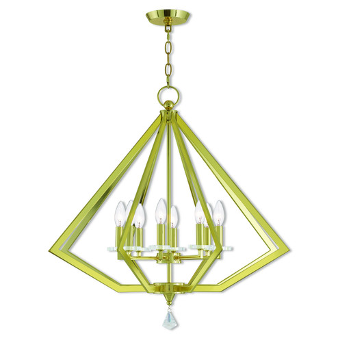 Diamond Eight Light Chandelier in Polished Brass (107|50668-02)