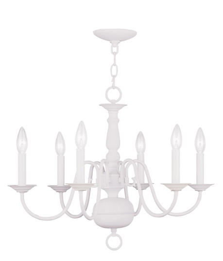 Williamsburgh Six Light Chandelier in White (107|5006-03)