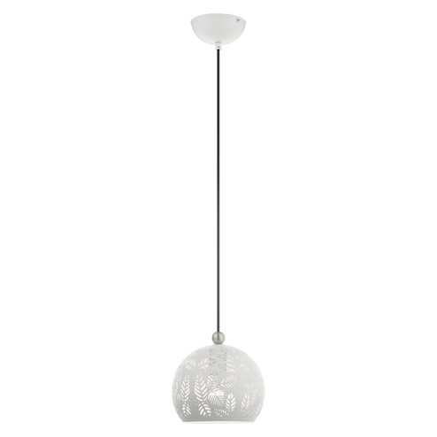 Chantilly One Light Pendant in White w/ Brushed Nickels (107|49541-03)