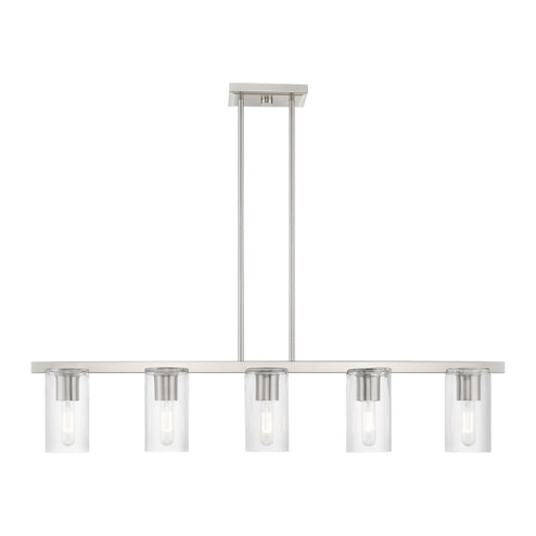 Clarion Five Light Linear Chandelier in Brushed Nickel (107|49275-91)