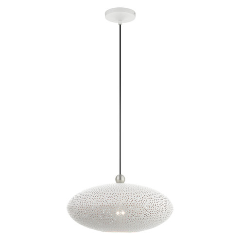 Dublin One Light Pendant in White w/ Brushed Nickels (107|49102-03)