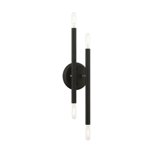 Soho Four Light Wall Sconce in Black w/Brushed Nickel (107|46771-04)