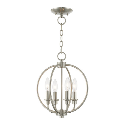 Milania Four Light Mini Chandelier/Ceiling Mount in Brushed Nickel (107|4664-91)