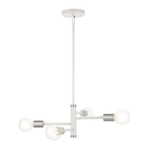 Bannister Four Light Chandelier in White w/ Brushed Nickels (107|45864-03)