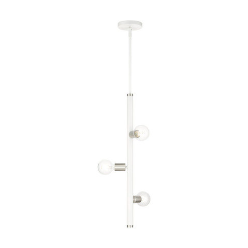 Bannister Three Light Pendant in White w/ Brushed Nickels (107|45863-03)