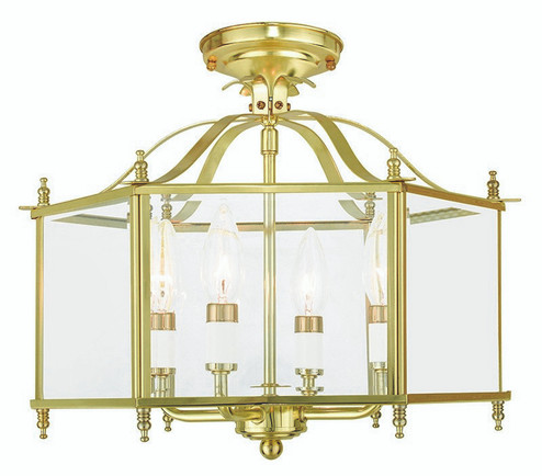 Livingston Four Light Pendant/Ceiling Mount in Polished Brass (107|4398-02)