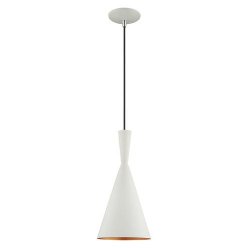 Waldorf One Light Mini Pendant in White w/ Brushed Nickels (107|41185-03)