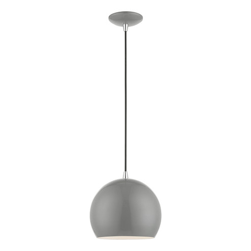 Piedmont One Light Pendant in Shiny Light Gray w/Polished Chrome (107|41181-90)