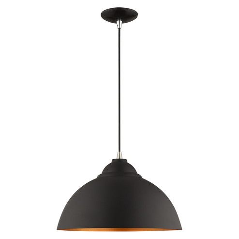 Metal Shade Mini Pendants One Light Mini Pendant in Black w/ Brushed Nickels (107|41180-04)