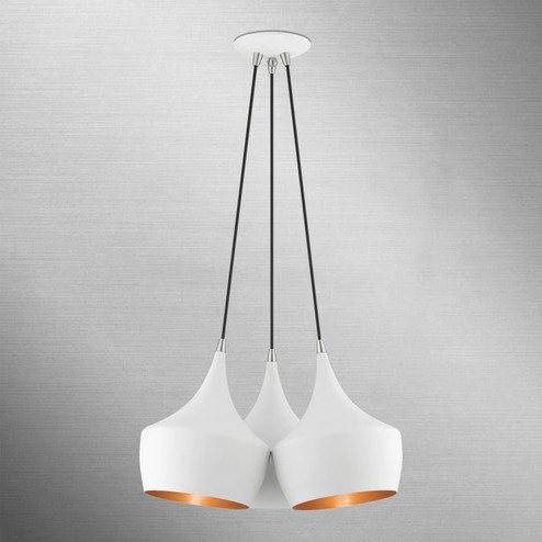 Waldorf Three Light Pendant in White (107|41083-03)