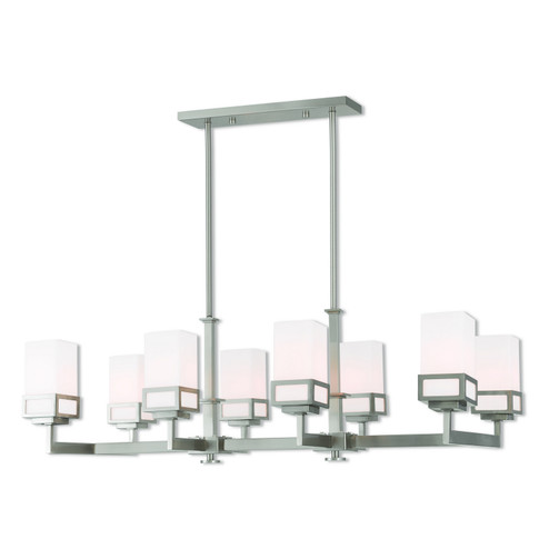 Harding Eight Light Linear Chandelier in Brushed Nickel (107|40198-91)