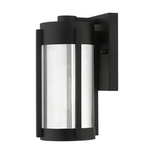 Sheridan One Light Outdoor Wall Lantern in Black w/ Brushed Nickels (107|22380-04)