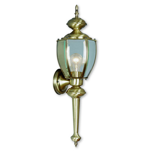 Outdoor Basics One Light Outdoor Wall Lantern in Antique Brass (107|2112-01)