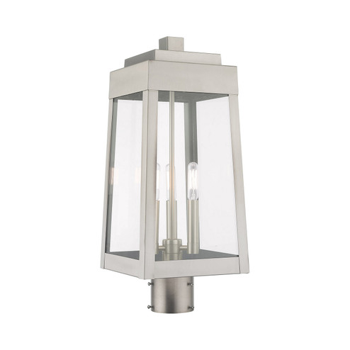 Oslo Three Light Post-Top Lanterm in Brushed Nickel (107|20856-91)