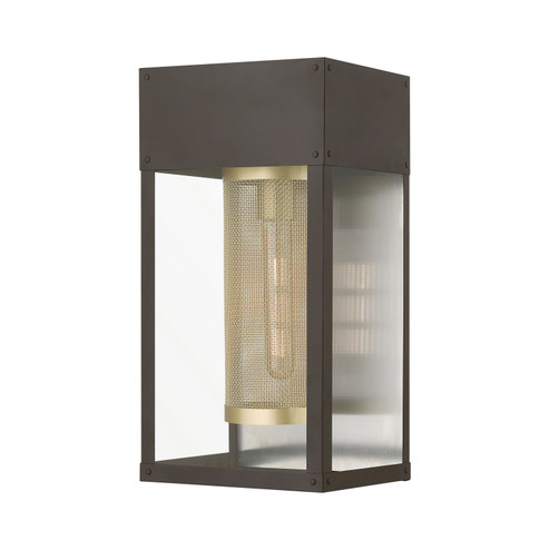 Franklin One Light Outdoor Wall Lantern in Bronze w/Soft Gold Candle and Brushed Nickel Stainless Steel Reflector (107|20762-07)