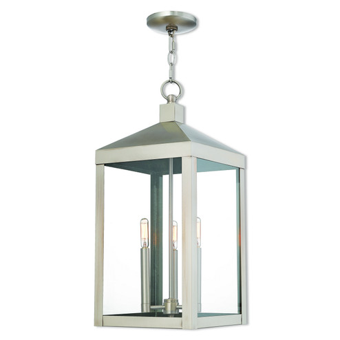 Nyack Three Light Outdoor Pendant in Brushed Nickel (107|20587-91)