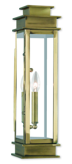 Princeton One Light Outdoor Wall Lantern in Antique Brass w/ Polished Chrome Stainless Steel (107|20207-01)