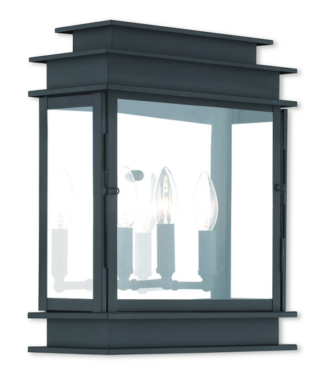 Princeton Three Light Outdoor Wall Lantern in Black w/ Polished Chrome Stainless Steel (107|20204-04)