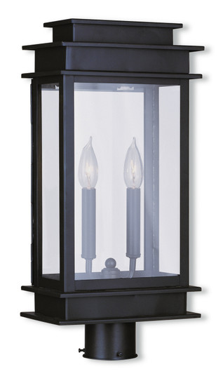 Princeton Two Light Outdoor Post Lantern in Bronze w/ Polished Chrome Stainless Steel (107|2017-07)